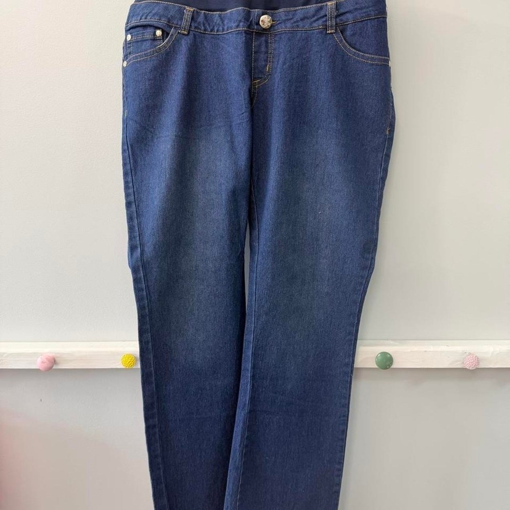 Only You Jeans Womens Maternity Jeans Navy Blue Denim Size L NWT